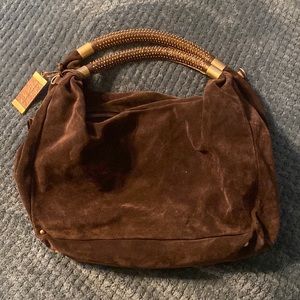 Kenneth Cole New York brown suede studded hobo